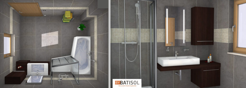 Projection 3D salle de bain - ByBatisol